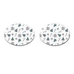 Ginger cookies Christmas pattern Cufflinks (Oval)