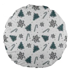 Ginger cookies Christmas pattern Large 18  Premium Flano Round Cushions