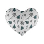 Ginger cookies Christmas pattern Standard 16  Premium Flano Heart Shape Cushions Front