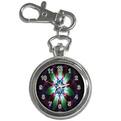 Colorful Fractal Flower Star Green Purple Key Chain Watches