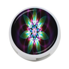 Colorful Fractal Flower Star Green Purple 4-port Usb Hub (one Side) by Mariart