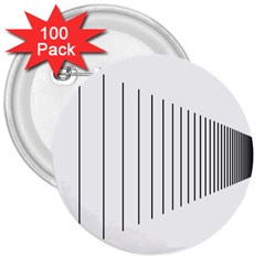 Fence Line Black 3  Buttons (100 Pack) 