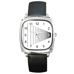 Fence Line Black Square Metal Watch