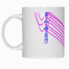 Electricty Power Pole Blue Pink White Mugs by Mariart