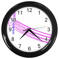 Electricty Power Pole Blue Pink Wall Clocks (black)