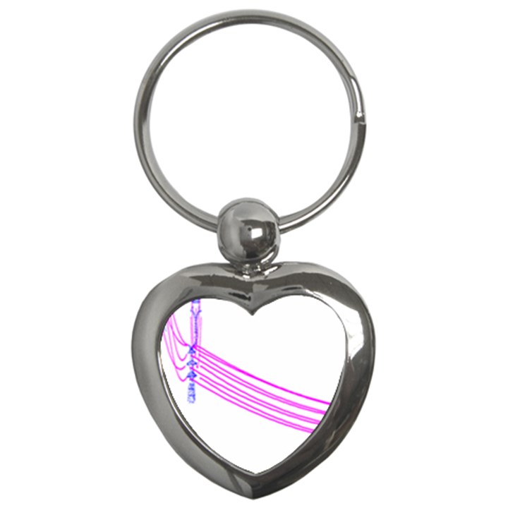 Electricty Power Pole Blue Pink Key Chains (Heart) 