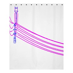 Electricty Power Pole Blue Pink Shower Curtain 60  X 72  (medium)  by Mariart