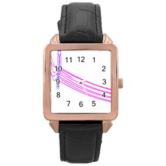 Electricty Power Pole Blue Pink Rose Gold Leather Watch 