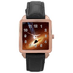 Coming Supermassive Black Hole Century Rose Gold Leather Watch  by Mariart