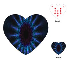 Exploding Flower Tunnel Nature Amazing Beauty Animation Blue Purple Playing Cards (heart) 