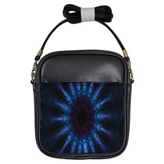 Exploding Flower Tunnel Nature Amazing Beauty Animation Blue Purple Girls Sling Bags