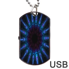 Exploding Flower Tunnel Nature Amazing Beauty Animation Blue Purple Dog Tag Usb Flash (one Side) by Mariart