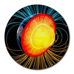 Cross Section Earth Field Lines Geomagnetic Hot Round Mousepads