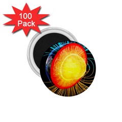 Cross Section Earth Field Lines Geomagnetic Hot 1 75  Magnets (100 Pack) 