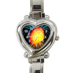 Cross Section Earth Field Lines Geomagnetic Hot Heart Italian Charm Watch by Mariart