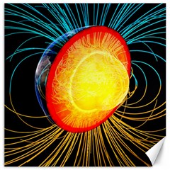 Cross Section Earth Field Lines Geomagnetic Hot Canvas 12  X 12   by Mariart