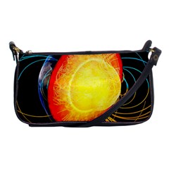 Cross Section Earth Field Lines Geomagnetic Hot Shoulder Clutch Bags