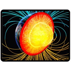 Cross Section Earth Field Lines Geomagnetic Hot Fleece Blanket (large) 