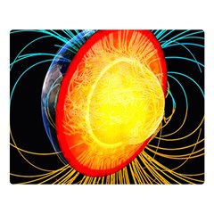 Cross Section Earth Field Lines Geomagnetic Hot Double Sided Flano Blanket (large) 