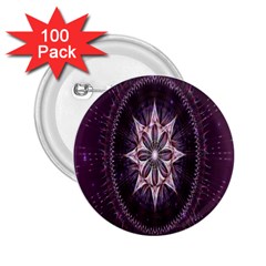 Flower Twirl Star Space Purple 2 25  Buttons (100 Pack)  by Mariart