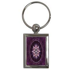 Flower Twirl Star Space Purple Key Chains (rectangle) 