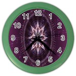 Flower Twirl Star Space Purple Color Wall Clocks Front