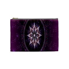 Flower Twirl Star Space Purple Cosmetic Bag (medium)  by Mariart