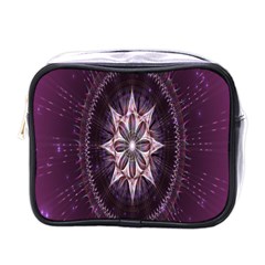 Flower Twirl Star Space Purple Mini Toiletries Bags