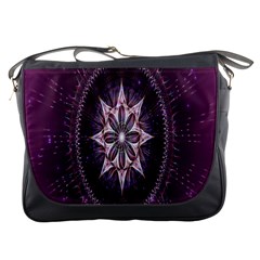Flower Twirl Star Space Purple Messenger Bags