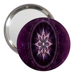 Flower Twirl Star Space Purple 3  Handbag Mirrors by Mariart