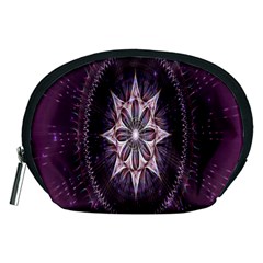 Flower Twirl Star Space Purple Accessory Pouches (medium)  by Mariart