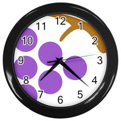 Fruit Grape Purple Wall Clocks (black) by Mariart