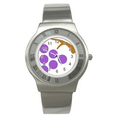 Fruit Grape Purple Stainless Steel Watch by Mariart