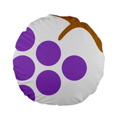Fruit Grape Purple Standard 15  Premium Round Cushions