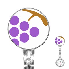 Fruit Grape Purple Stainless Steel Nurses Watch by Mariart