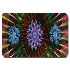 Flower Stigma Colorful Rainbow Animation Gold Space Large Doormat  by Mariart