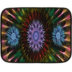 Flower Stigma Colorful Rainbow Animation Gold Space Fleece Blanket (mini) by Mariart