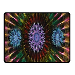 Flower Stigma Colorful Rainbow Animation Gold Space Double Sided Fleece Blanket (small) 