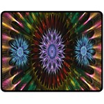 Flower Stigma Colorful Rainbow Animation Gold Space Double Sided Fleece Blanket (Medium)  58.8 x47.4  Blanket Back