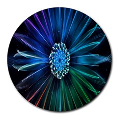 Flower Stigma Colorful Rainbow Animation Space Round Mousepads