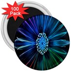 Flower Stigma Colorful Rainbow Animation Space 3  Magnets (100 pack) Front