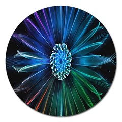 Flower Stigma Colorful Rainbow Animation Space Magnet 5  (Round)