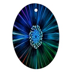 Flower Stigma Colorful Rainbow Animation Space Oval Ornament (Two Sides)