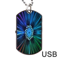 Flower Stigma Colorful Rainbow Animation Space Dog Tag USB Flash (One Side)