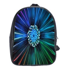 Flower Stigma Colorful Rainbow Animation Space School Bag (XL)