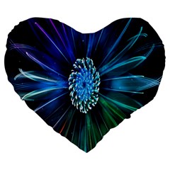 Flower Stigma Colorful Rainbow Animation Space Large 19  Premium Heart Shape Cushions