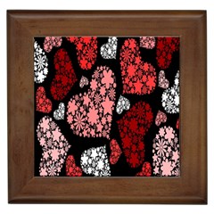 Floral Flower Heart Valentine Framed Tiles by Mariart