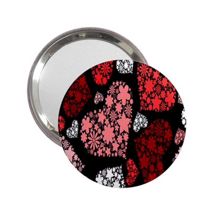 Floral Flower Heart Valentine 2.25  Handbag Mirrors