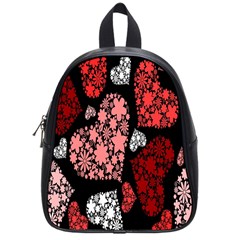 Floral Flower Heart Valentine School Bag (small)