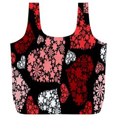 Floral Flower Heart Valentine Full Print Recycle Bags (l) 